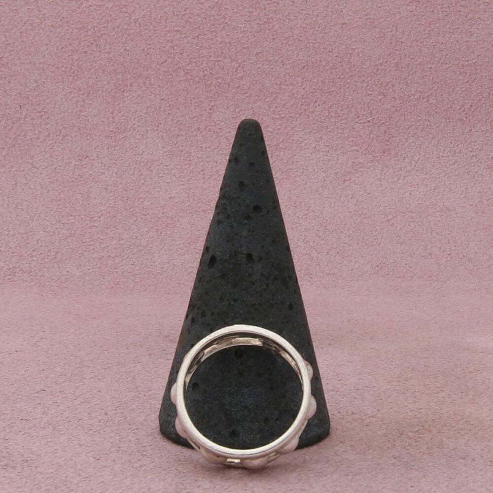 sterling silver vintage beaded band ring size 6.5 - Picture 2 of 3